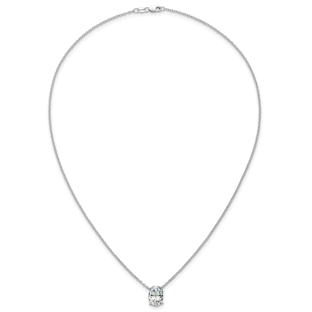 14kw 3 1/2ct Lab Grown Dia VS+ F+ Oval Comp 18in Pendant Necklace