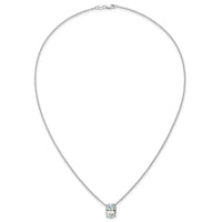 14kw 3 1/2ct Cert Lab Grown Dia VS+ F+ Oval Comp 18in Pendant Necklace