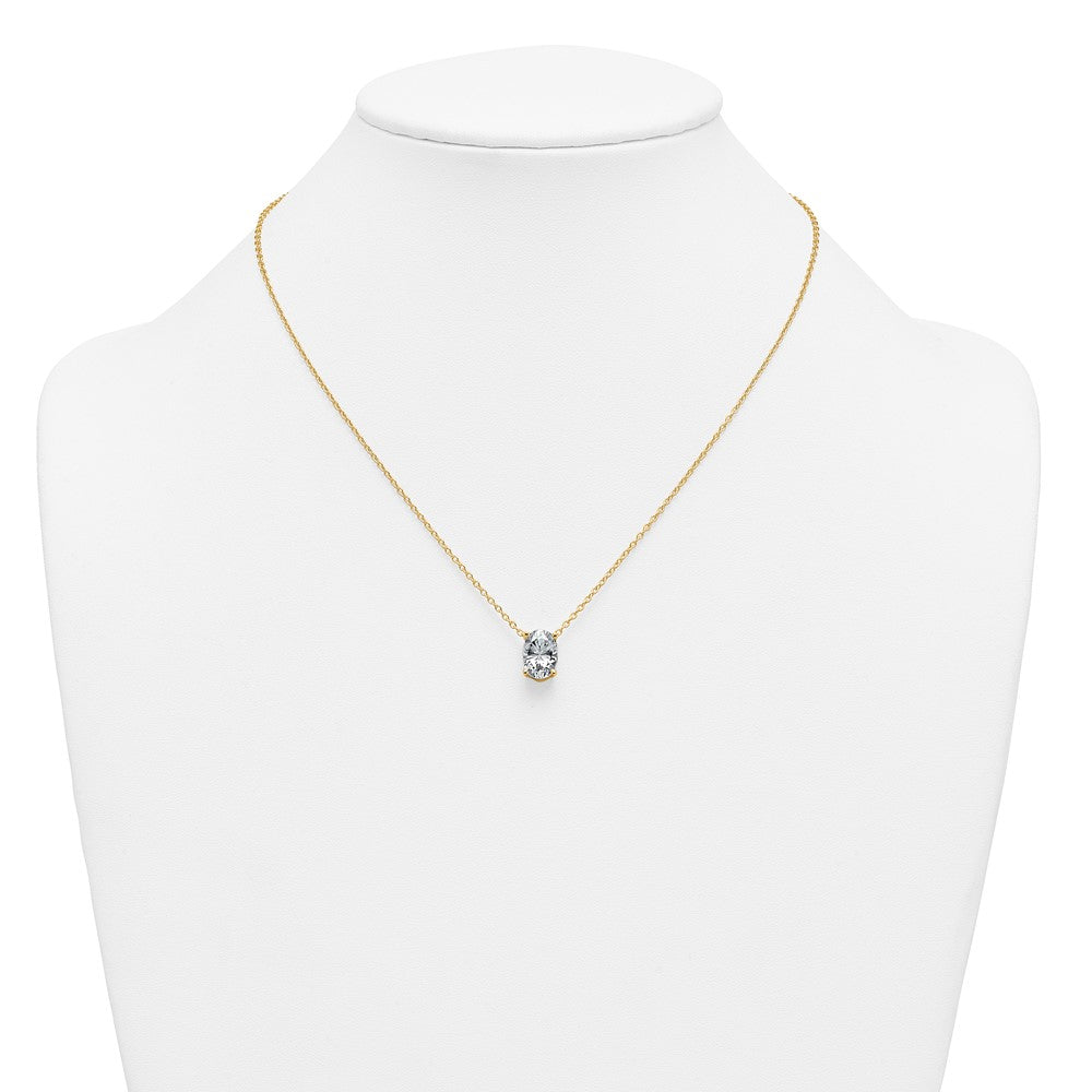 14k 3 1/2ct Cert Lab Grown Diamond VS+ F+ Oval Comp 18in Necklace