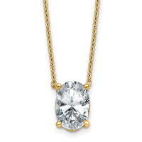 14k 3 1/2ct Cert Lab Grown Diamond VS+ F+ Oval Comp 18in Necklace
