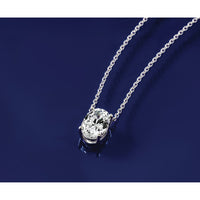 14kw 2 1/2ct Lab Grown Dia VS+ F+ Oval Comp 18in Pendant Necklace