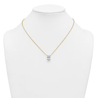 14k 4ct Lab Grown Diamond VS+ F+ Oval Comp 18in Pendant Necklace
