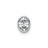 14kw 1/4ct Lab Grown Dia VS+ F+ Oval Comp Bezel Set Chain Slide Pendant