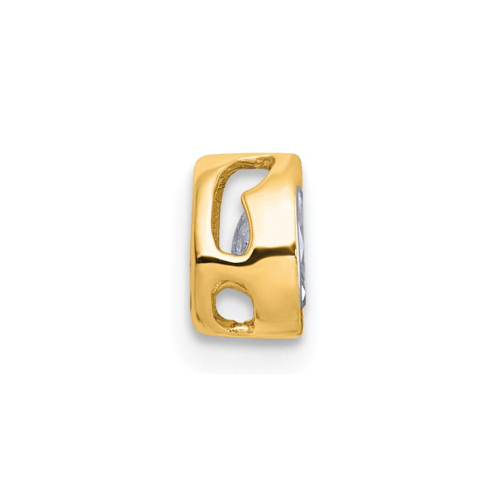 14k 3/8ct Lab Grown Dia VS+ F+ Oval Comp Bezel Set Chain Slide Pendant
