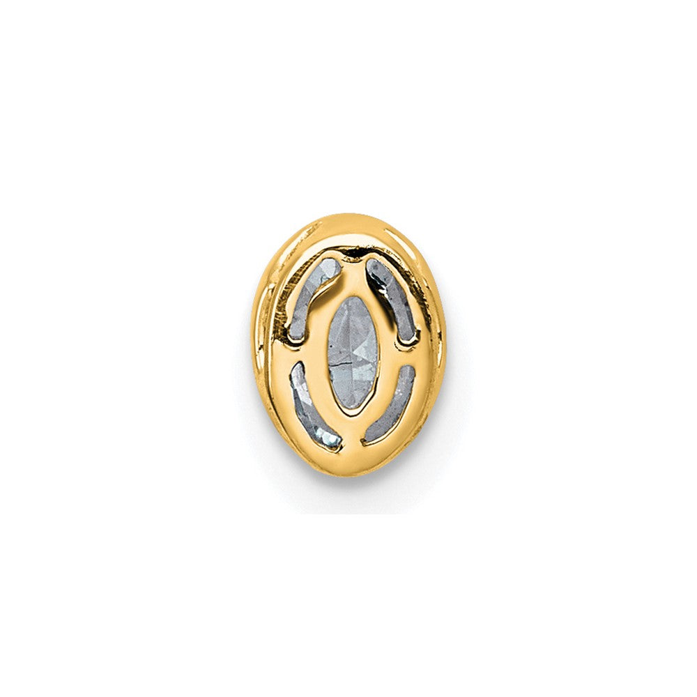14k 3/8ct Lab Grown Dia VS+ F+ Oval Comp Bezel Set Chain Slide Pendant