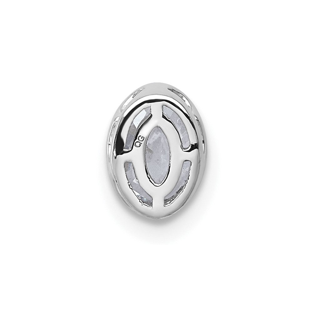14kw 1/2ct Lab Grown Dia VS+ F+ Oval Comp Bezel Set Chain Slide Pendant