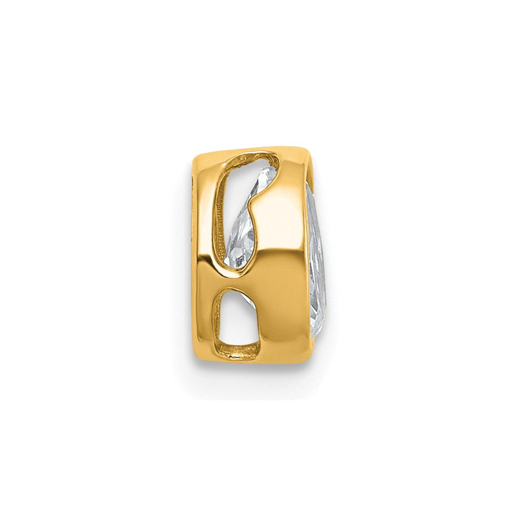 14k 1/2ct Lab Grown Dia VS+ F+ Oval Comp Bezel Set Chain Slide Pendant
