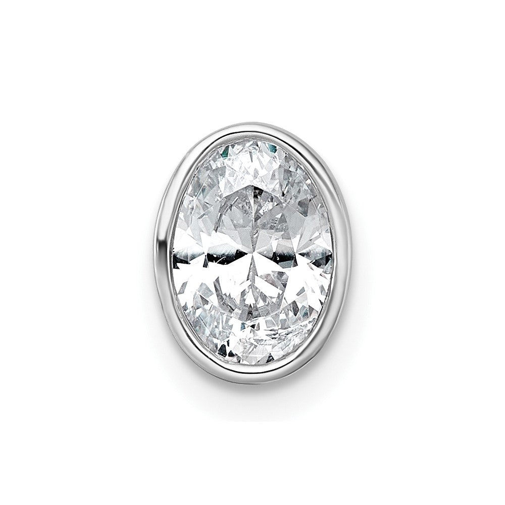 14kw 1ct Oval Bezel Chain Slide Mounting
