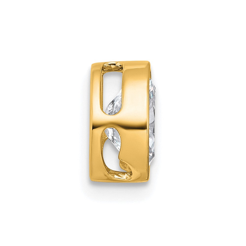 14k 1ct Lab Grown Dia VS+ F+ Oval Complete Bezel Set Chain Slide Pendant