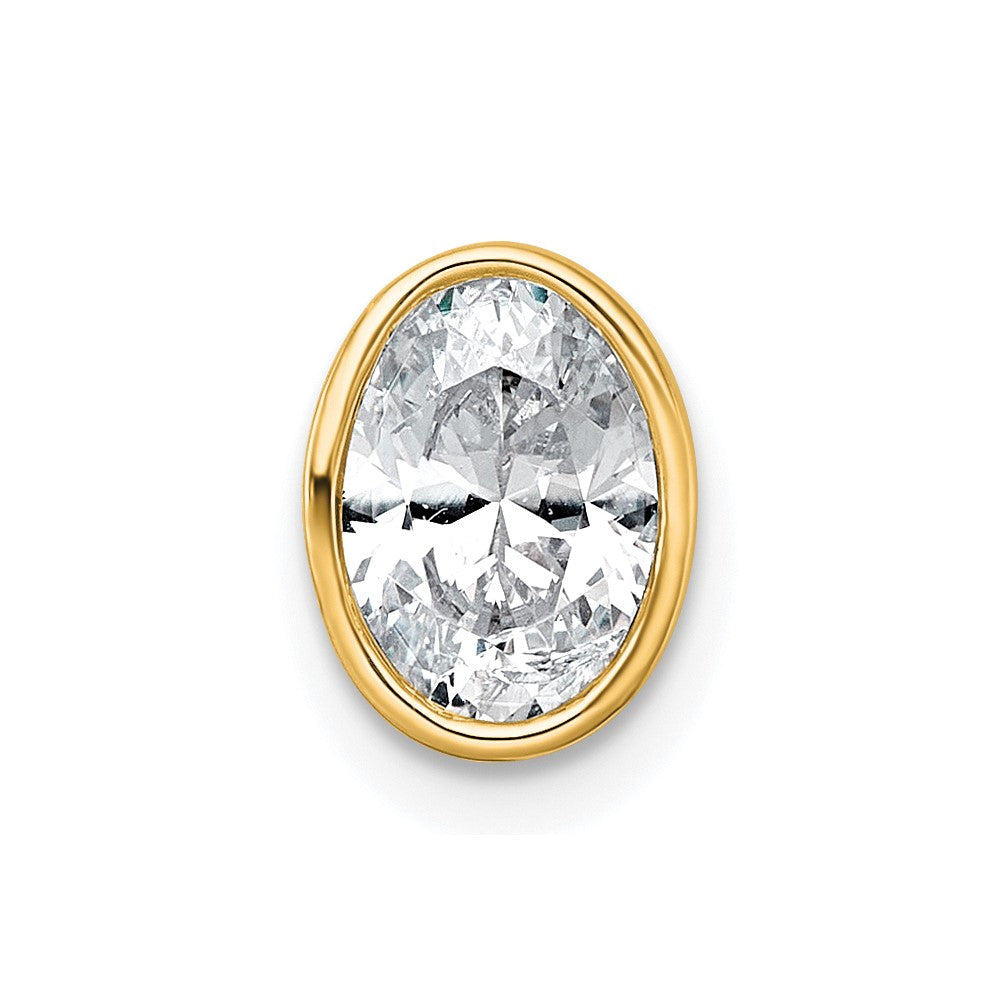 14k 1ct Oval Bezel Chain Slide Mounting