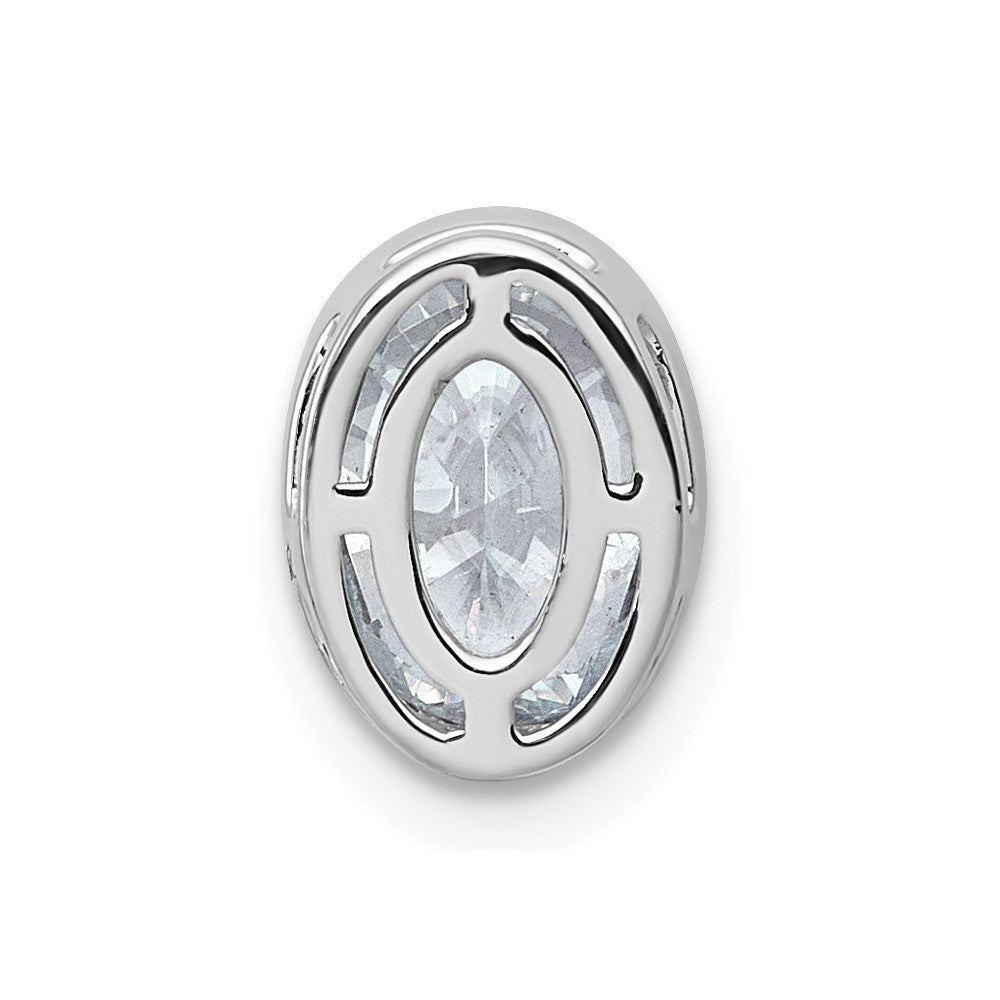 14kw 1 1/2ct Cert Lab Grown Dia VS+ F+ Oval Comp Bezel Set Chain Slide