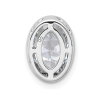 14kw 2ct Lab Grown Dia VS+ F+ Oval Comp Bezel Set Chain Slide Pendant