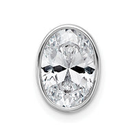14kw 2ct Lab Grown Dia VS+ F+ Oval Comp Bezel Set Chain Slide Pendant