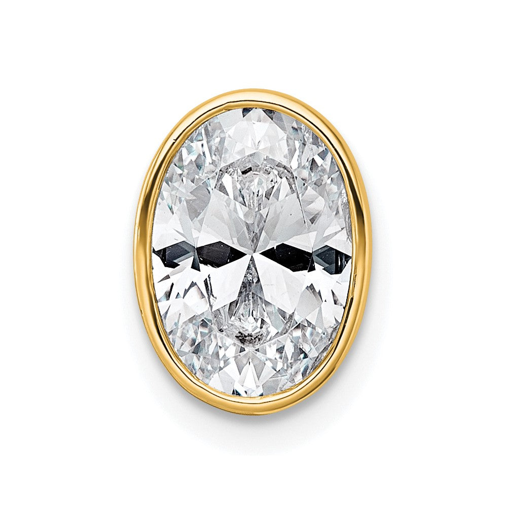 14k 2ct Oval Bezel Chain Slide Mounting