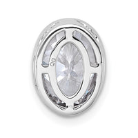 14kw 2 1/2ct Cert Lab Grown Dia VS+ F+ Oval Comp Bezel Set Chain Slide