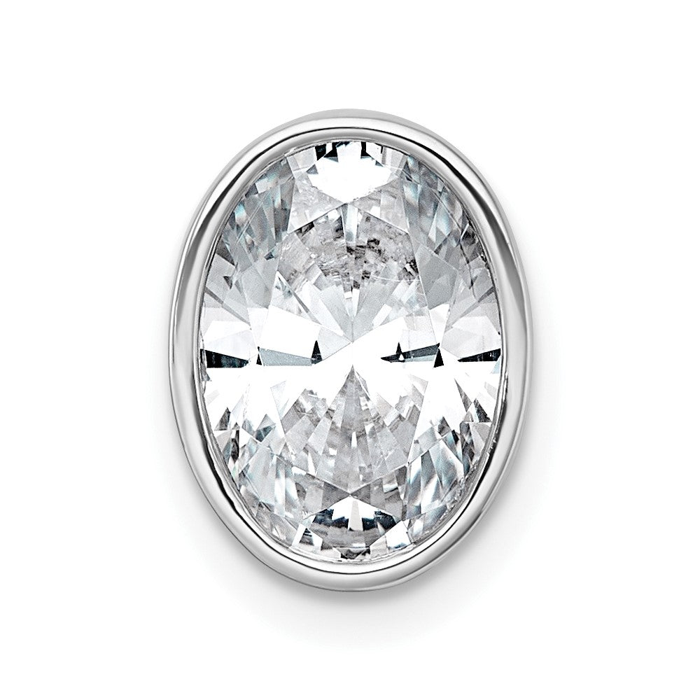 14kw 2 1/2ct Oval Bezel Chain Slide Mounting