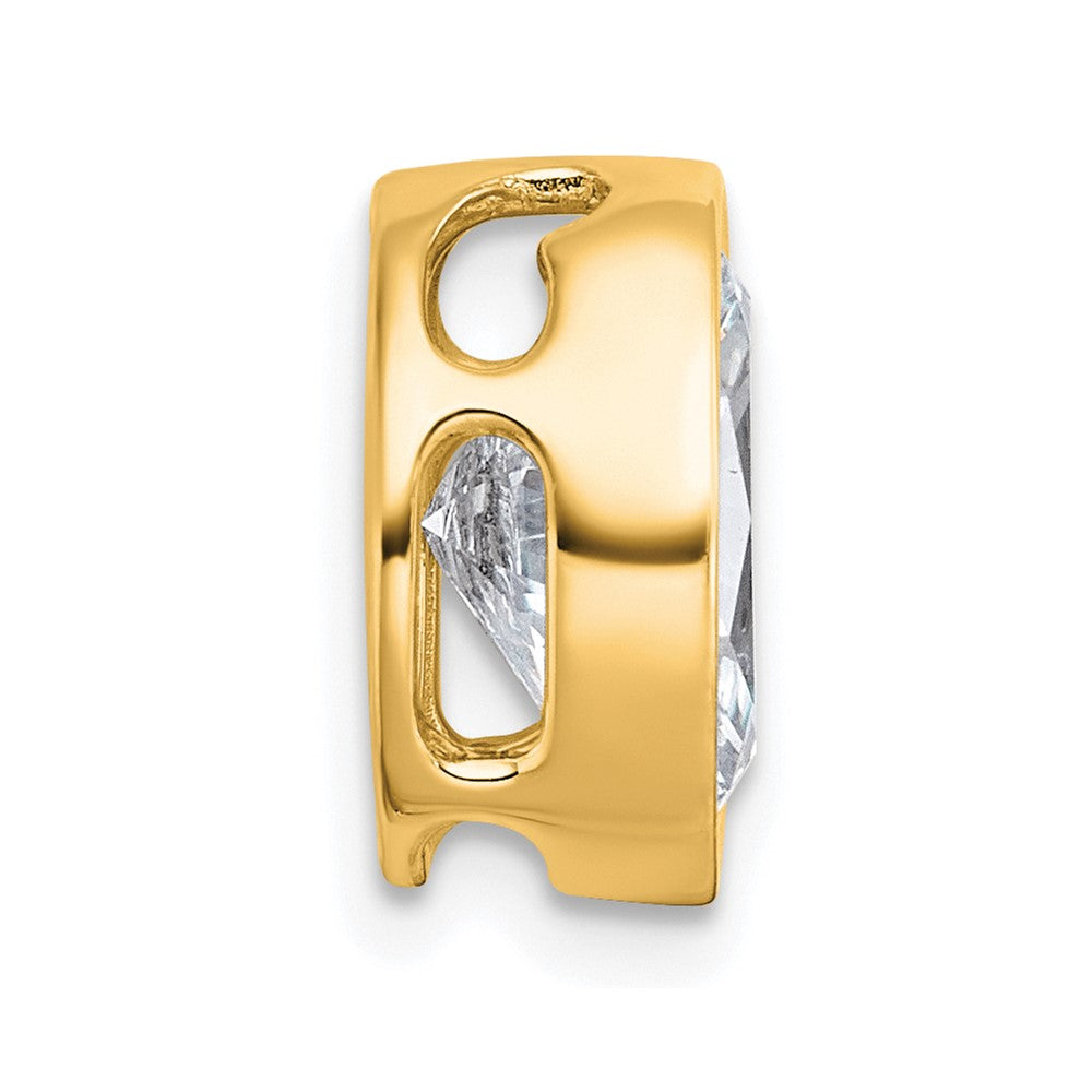 14k 2 1/2ct Cert Lab Grown Dia VS+ F+ Oval Comp Bezel Set Chain Slide