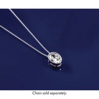 14kw 2 1/2ct Oval Bezel Chain Slide Mounting