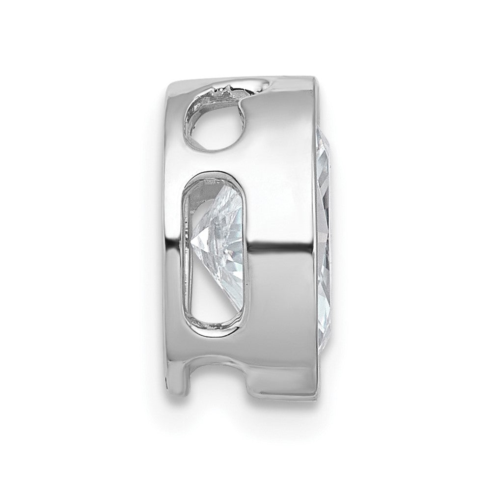 14kw 3ct Cert Lab Grown Dia VS+ F+ Oval Comp Bezel Set Chain Slide Pendant