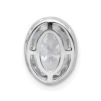 14kw 3ct Lab Grown Dia VS+ F+ Oval Comp Bezel Set Chain Slide Pendant