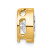 14k 3ct Lab Grown Dia VS+ F+ Oval Comp Bezel Set Chain Slide Pendant