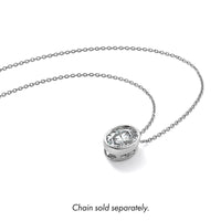 14kw 3ct Lab Grown Dia VS+ F+ Oval Comp Bezel Set Chain Slide Pendant
