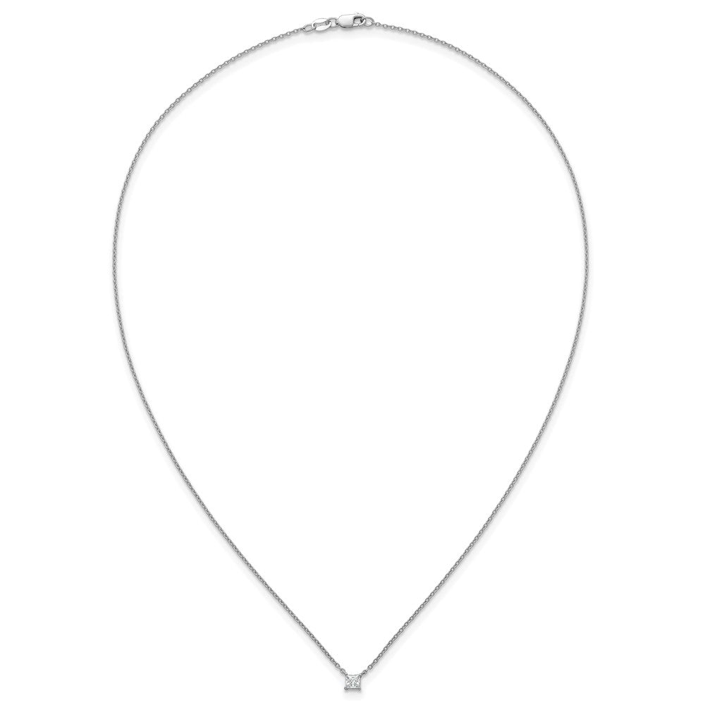 14kw 1/4ct Lab Grown Dia VS+ F+ Princess Comp 18in Pendant Necklace