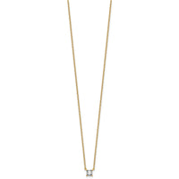 14k 1/4ct Lab Grown Dia VS+ F+ Princess Comp 18in Pendant Necklace