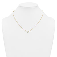 14k 1/4ct Lab Grown Dia VS+ F+ Princess Comp 18in Pendant Necklace