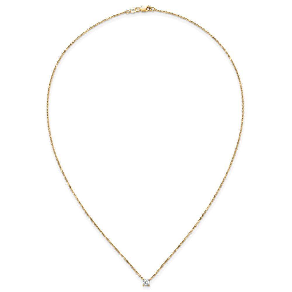 14k 1/4ct Lab Grown Dia VS+ F+ Princess Comp 18in Pendant Necklace
