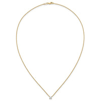 14k 1/4ct Lab Grown Dia VS+ F+ Princess Comp 18in Pendant Necklace