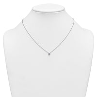 14kw 1/2ct Lab Grown Dia VS+ F+ Princess Comp 18in Pendant Necklace