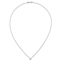 14kw 1/2ct Lab Grown Dia VS+ F+ Princess Comp 18in Pendant Necklace