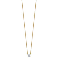14k 1/2ct Lab Grown Dia VS/SI+ G+ Princess Comp 18in Pendant Necklace