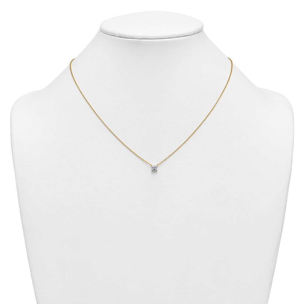 14k 1/2ct Lab Grown Dia VS/SI+ G+ Princess Comp 18in Pendant Necklace