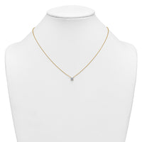 14k 1/2ct Lab Grown Dia VS/SI+ G+ Princess Comp 18in Pendant Necklace
