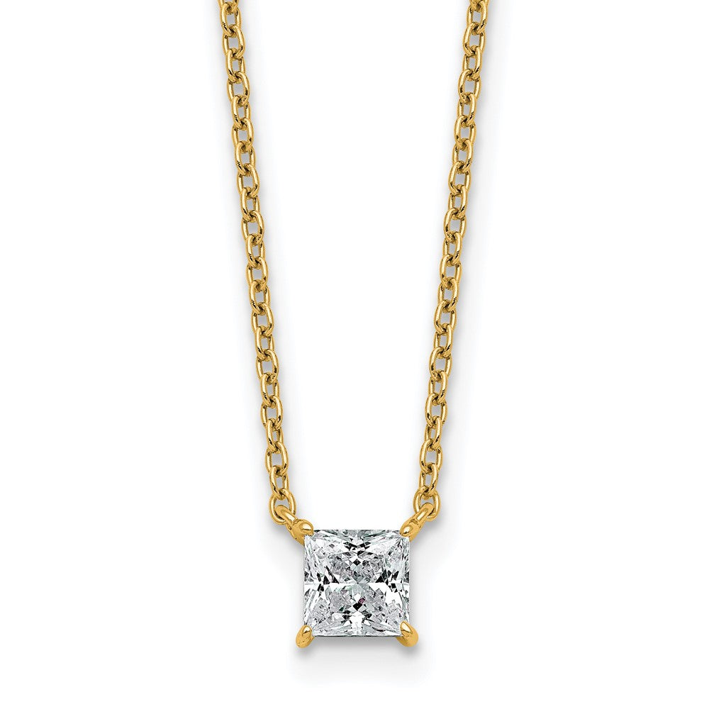 14k 1/2ct Princess 4 Prong Pendant Mounting