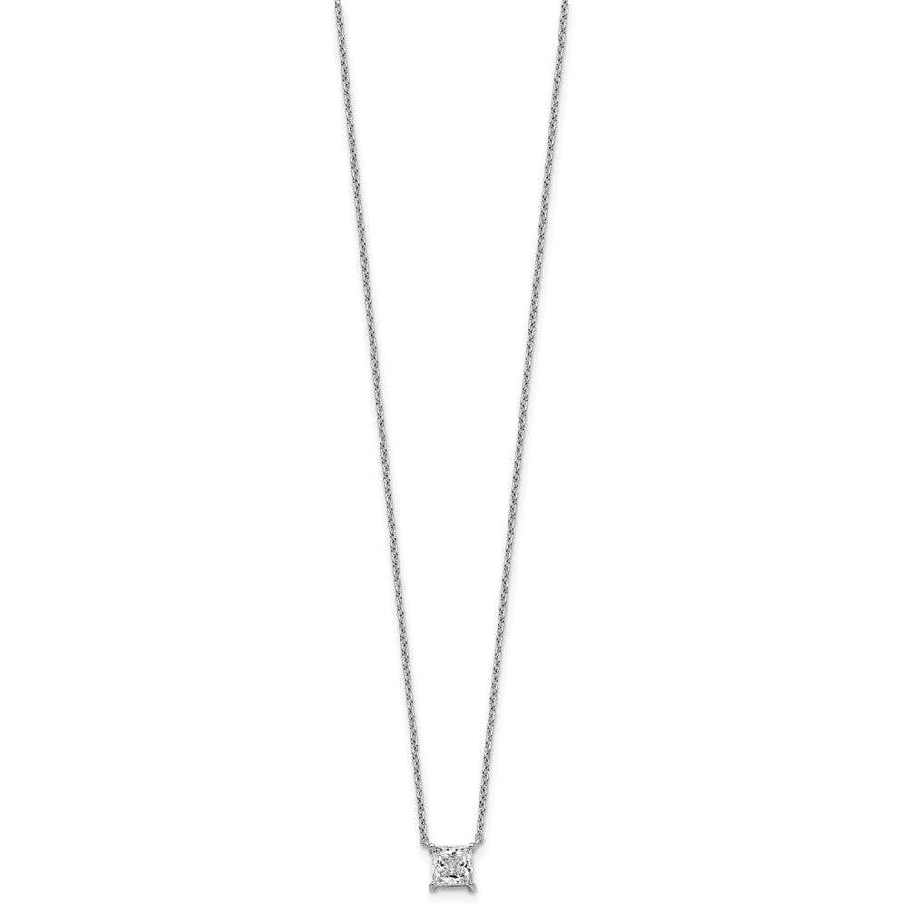 14kw 3/4ct Lab Grown Dia VS+ F+ Princess Comp 4 Prong 18in Necklace