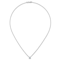 14kw 3/4ct Lab Grown Dia VS+ F+ Princess Comp 4 Prong 18in Necklace