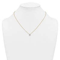 14k 3/4ct Lab Grown Dia VS+ F+ Princess Comp 4 Prong 18in Necklace