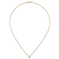 14k 3/4ct Lab Grown Dia VS+ F+ Princess Comp 4 Prong 18in Necklace