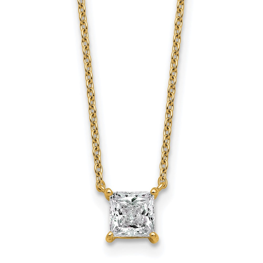14k 3/4ct Princess 4 Prong Pendant Mounting