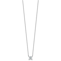 14kw 1ct Lab Grown Dia VS+ F+ Princess Comp 18in Pendant Necklace