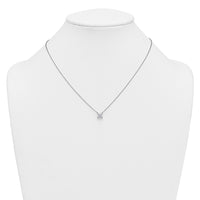 14kw 1ct Cert Lab Grown Dia VS+ F+ Princess Comp 18in Pendant Necklace