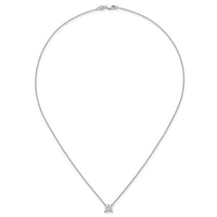 14kw 1ct Lab Grown Dia VS+ F+ Princess Comp 18in Pendant Necklace