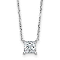 14kw 1ct Cert Lab Grown Dia VS+ F+ Princess Comp 18in Pendant Necklace