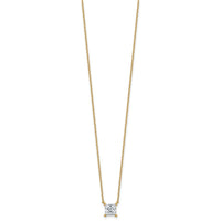 14k 1ct Lab Grown Diamond VS+ F+ Princess Comp 18in Pendant Necklace