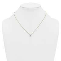 14k 1ct Cert Lab Grown Dia VS+ F+ Princess Comp 18in Pendant Necklace