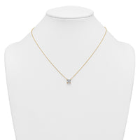 14k 1 1/2ct Lab Grown Dia VS+ F+ Princess Comp 18in Pendant Necklace