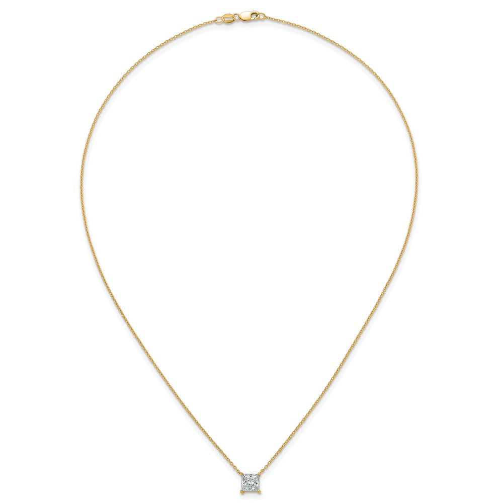 14k 1 1/2ct Lab Grown Dia VS+ F+ Princess Comp 18in Pendant Necklace